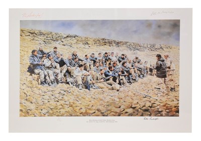 Lot 169 - After David Rowlands - signed limited edition print - 'Mess Meeting at Wadi Tubal, Western Iraq'