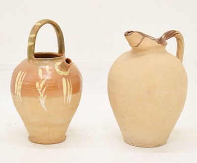 Lot 295 - French terracotta water jug and another (2)