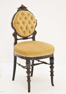 Lot 446 - 19th century ebonised occasional chair