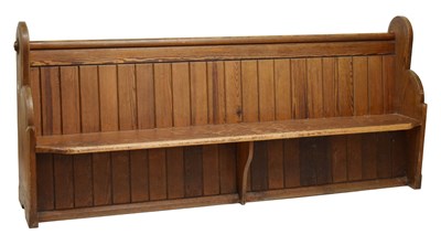Lot 454 - Early 20th century pine church pew