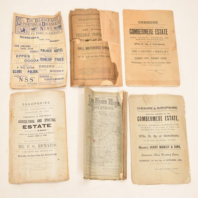Lot 333 - Five late 19th century auction estate sale particulars, etc