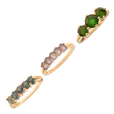 Lot 25 - Three various 9ct gold dress rings