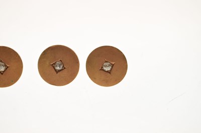Lot 61 - Set of six diamond set shirt studs