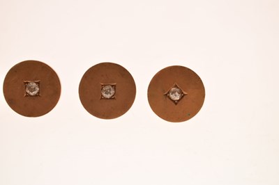 Lot 61 - Set of six diamond set shirt studs