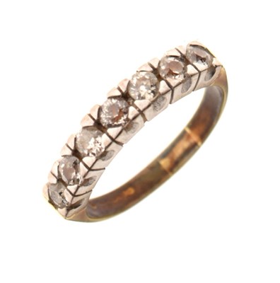 Lot 30 - 18ct gold half-eternity ring, set seven diamonds