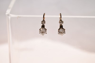 Lot 60 - Pair of early 20th century diamond drop earrings
