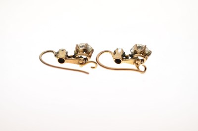 Lot 60 - Pair of early 20th century diamond drop earrings