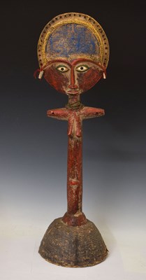 Lot 256 - Large African Ashanti (Asante) 'Akuaba' painted wooden fertility figure