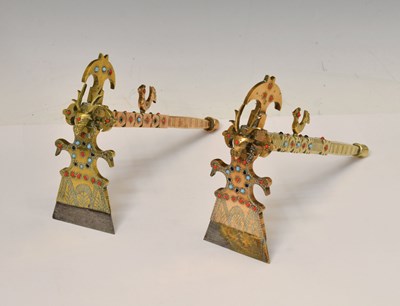 Lot 366 - Pair of Persian Qajar ceremonial sugar cane axes
