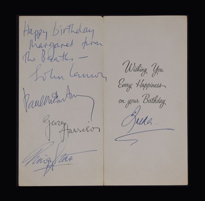 Lot 250 - The Beatles - A birthday card from the Beatles
