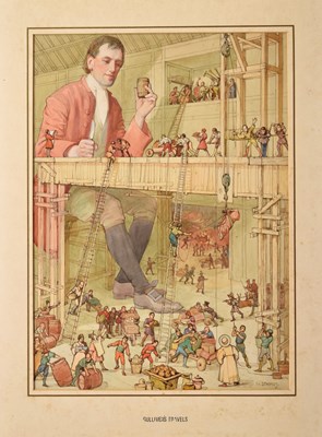Lot 403 - Percy Angelo Staynes (British, 1875-1953) - Watercolour - 1912 book illustration for Gulliver's Travels