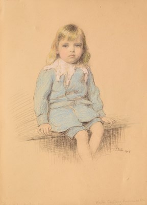 Lot 401 - Ethel Porter Bailey (British,1872-1944) - Colour chalk - 'Master Geoffrey Harmsworth'