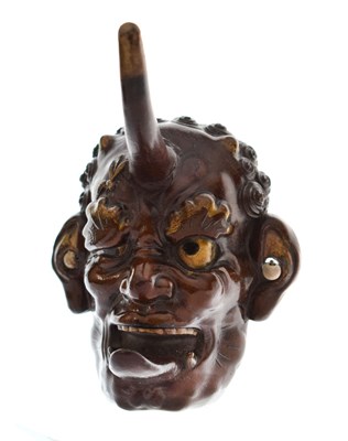 Lot 352 - Bronzed metal Japanese demon