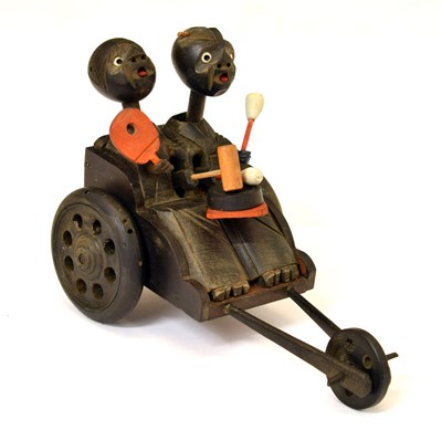 Lot 355 - Japanese Kobe carved wood automaton toy