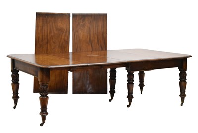 Lot 505 - Victorian mahogany draw-out extending dining table with four leaves
