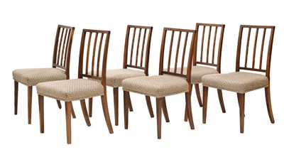 Lot 772 - Set of six 19th century mahogany country Sheraton dining chairs