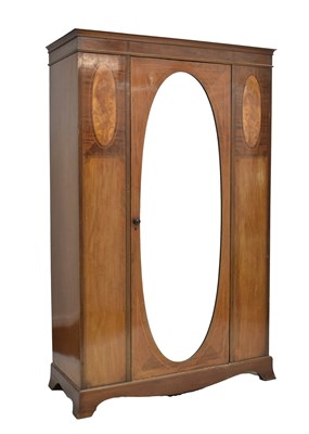 Lot 795 - Early 20th century inlaid mahogany wardrobe