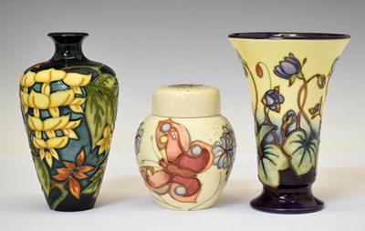 Lot 631 - Moorcroft - Shoulder vase, ginger jar and flared vase