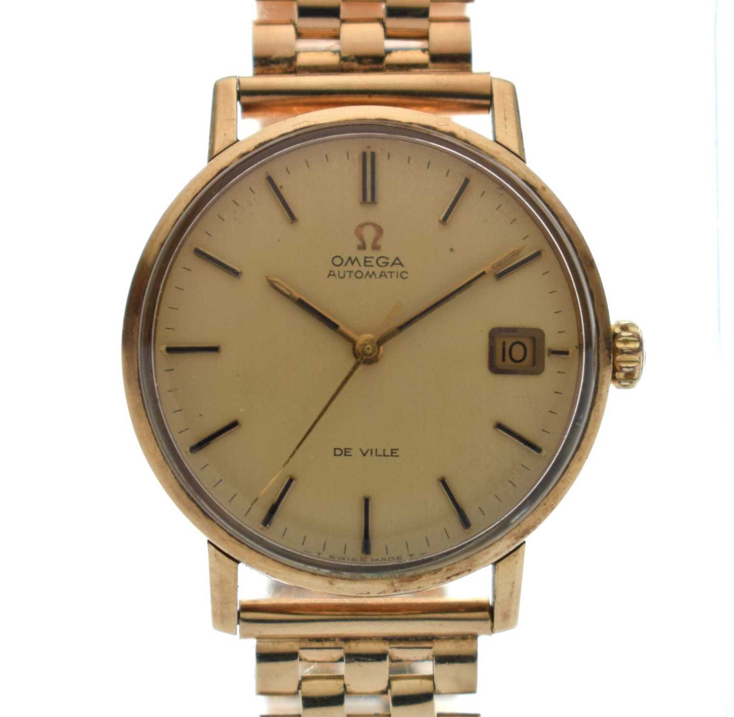 Lot 90 - Omega - Gentleman's 1970s 9ct gold bracelet watch