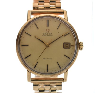 Lot 90 - Omega - Gentleman's 1970s 9ct gold bracelet watch
