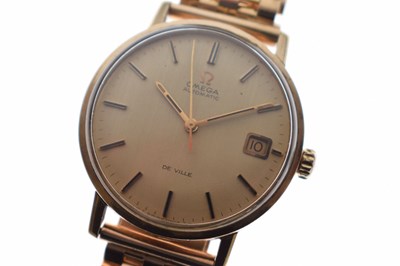 Lot 90 - Omega - Gentleman's 1970s 9ct gold bracelet watch