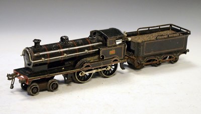Lot 375 - Bassett-Lowke clockwork 2-4-0 loco and tender 'George the Fifth' No. 2663, black with red lining
