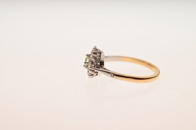 Lot 14 - Diamond 18ct yellow gold and white gold set cluster ring