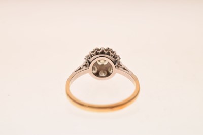 Lot 14 - Diamond 18ct yellow gold and white gold set cluster ring