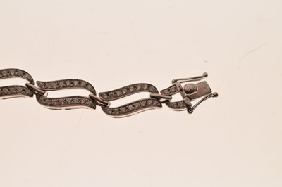 Lot 53 - Diamond 18ct white gold panel bracelet