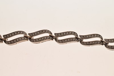 Lot 53 - Diamond 18ct white gold panel bracelet