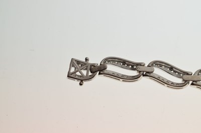 Lot 53 - Diamond 18ct white gold panel bracelet