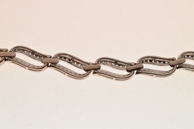 Lot 53 - Diamond 18ct white gold panel bracelet