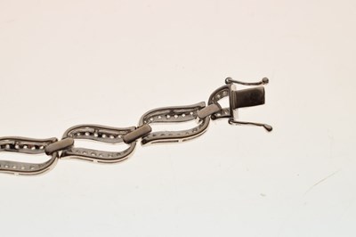 Lot 53 - Diamond 18ct white gold panel bracelet