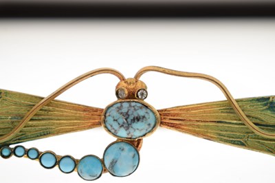 Lot 70 - Large Art Nouveau style dragonfly cloak pin