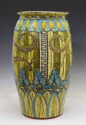 Lot 453 - Debbie Prosser (attr)- Large pottery stick stand in the manner of Della Robbia
