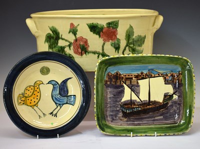 Lot 452 - Debbie Prosser (b. 1957) - Glazed terracotta foot bath