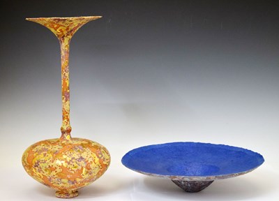 Lot 451 - Hilary LaForce (b.1957) - Vase of tall-necked form, etc