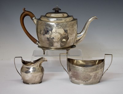 Lot 161 - George III silver four-piece tea set