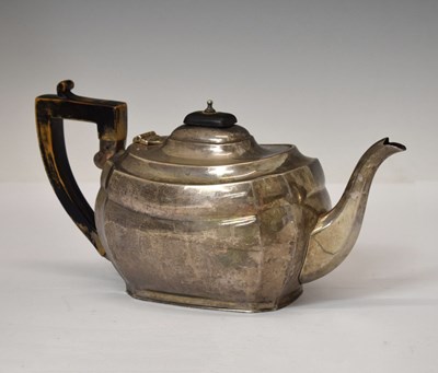 Lot 165 - George VI silver teapot of shaped rectangular form