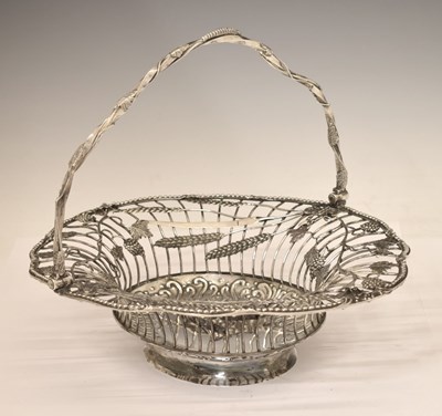 Lot 134 - George III silver fruit or bread basket of oval form