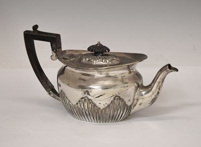 Lot 164 - Late Victorian silver teapot of oval form
