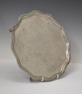 Lot 131 - George VI silver salver of wavy circular form