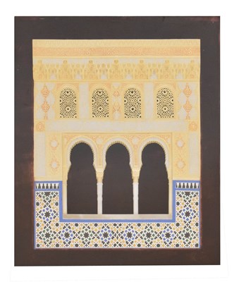 Lot 212 - Manner of Rafael Contreras - Plaster and alabaster Alhambra panel