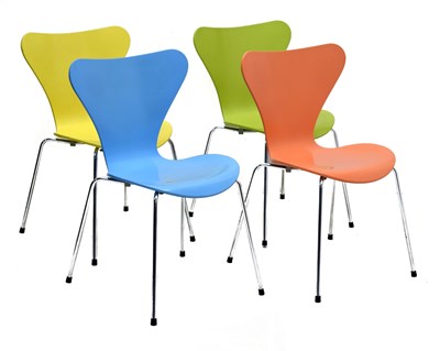 Lot 482 - Arne Jacobsen for Fritz Hansen (1902-71) – Set of four Series 7 chairs