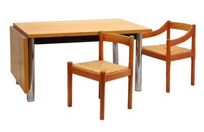 Lot 478 - Vico Magistretti for Cassini, Italy - Set of seven (6+1) 'Caramite' dining chairs