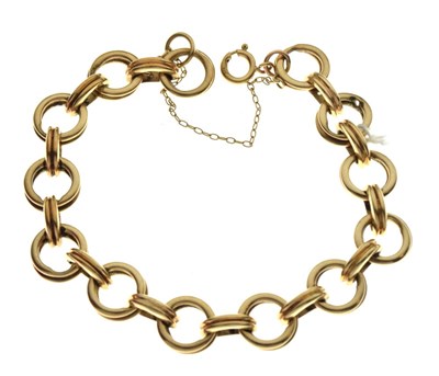 Lot 52 - Unmarked yellow metal bracelet