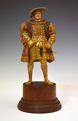 Lot 244 - Early to mid 20th century carved painted wooden figure of Henry VIII