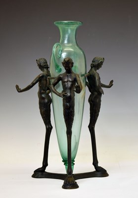 Lot 213 - Giorgio Sommer foundry, Napoli - Italian bronze stand with amphora