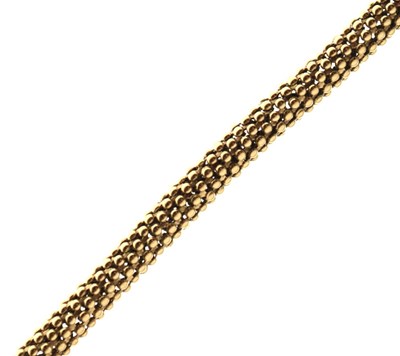 Lot 45 - Unmarked yellow metal round section bracelet