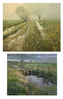 Lot 421 - Cecile Crombeke (1921-2002) - Studies of the Somerset Levels